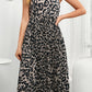 Leopard Print Spaghetti Strap Pleated Dress