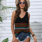 Striped V-Neck Knit Tank