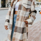 MeiMei Plaid Button Up Dropped Shoulder Coat