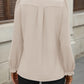 Notched Flounce Sleeve Blouse