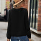 Swiss Dot V-Neck Long Sleeve Blouse