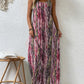 Full Size Printed Scoop Neck Maxi Cami Dress