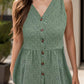 Full Size Eyelet Button Up V-Neck Tank