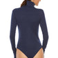 Ribbed Turtleneck Long Sleeve Bodysuit