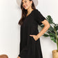 V-Neck Flounce Sleeve Tiered Dress