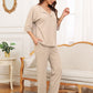 Ribbed Half Sleeve Top and Pocketed Pants Set