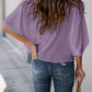 Full Size Cowl Neck Three-Quarter Sleeve Blouse