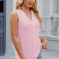 Eyelet V-Neck Wide Strap Tank