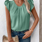 Ivy Lane Ruched Round Neck Cap Sleeve Blouse