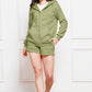 Zip Up Drawstring Hoodie and Shorts Set