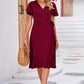 Surplice Neck Flutter Sleeve Dress