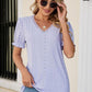 Eyelet Flounce Sleeve Scalloped V-Neck Top