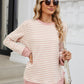 Striped Round Neck Long Sleeve Sweatshirt