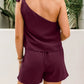 Single Shoulder Top and Pocketed Shorts Set