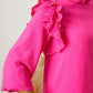 Frill Ruffled Three-Quarter Sleeve Blouse