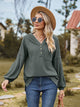 Dropped Shoulder Button-Down Hoodie Army Green