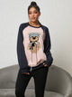 Bear Graphic Raglan Sleeve Sweatshirt Blush Pink