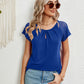 Lace Detail Round Neck Short Sleeve T-Shirt