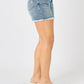 Judy Blue Full Size Button Fly Raw Hem Denim Shorts