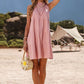 Tie Back Sleeveless Tiered Dress