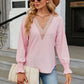 V-Neck Flounce Sleeve Blouse