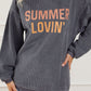 SUMMER LOVIN Graphic Textured Pullover Sweatshirt