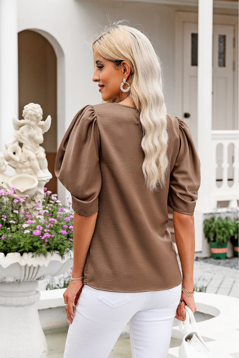 Round Neck Half Sleeve Blouse