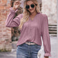 Mandy Eyelet V-Neck Flounce Sleeve Blouse