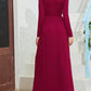 Pocketed V-Neck Long Sleeve Maxi Dress