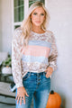 Round Neck Color Block Dropped Shoulder T-Shirt Multicolor