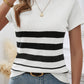 Devine Striped Round Neck Short Sleeve Knit Top