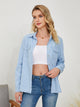 Pocketed Button Up Long Sleeve Denim Shirt Light