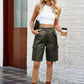 High Waist Denim Shorts with Pockets