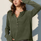 Double Take Full Size Notched Thumbhole Long Sleeve T-Shirt