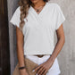 Mandy Textured Surplice Short Sleeve Blouse