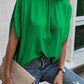 Tie Back Slit Half Sleeve Blouse