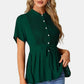 Tied Round Neck Short Sleeve Blouse