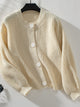 Button Down Long Sleeve Cardigan Cream