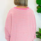 Striped Round Neck Long Sleeve Sweatshirt