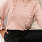 Ivy Lane Frill Round Neck Flounce Sleeve Blouse