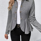 Ruffle Hem Collared Blazer