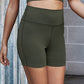 Exposed Seam Decorative Button Yoga Shorts