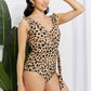 Marina West Swim Full Size Float On Ruffle Faux Wrap One-Piece in Leopard