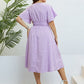 Plus Size Printed Smocked Waist Surplice Dress