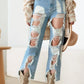 Litz La Frayed Cut Distressed Jeans