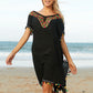 Tassel V-Neck Short Sleeve Cover Up