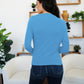 FAM-FAM Ruched Mock Neck Long Sleeve T-Shirt