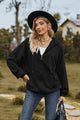 Cable-Knit Long Sleeve Hooded Jacket Black