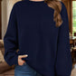 Full Size Texture Round Neck Long Sleeve Sweatshirt