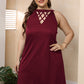 Plus Size Cutout Round Neck Sleeveless Dress